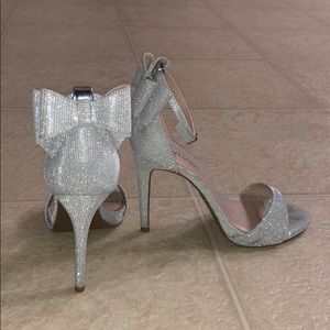 Sparkly silver heels